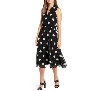 Anne Klein Womens Polka Dot Fit & Flare Dress - 1 of 1