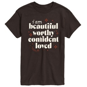 Men's - Instant Message - Beautiful Worthy Confident Loved Short Sleeve Graphic T-Shirt - 1 of 4