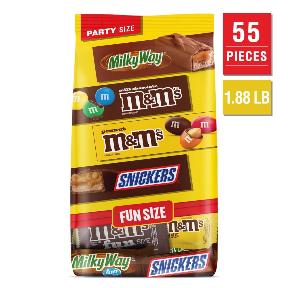 M&M's, Snickers & Milky Way Fun Size Chocolate Candy Variety Pack - 30.18oz Bulk Bag