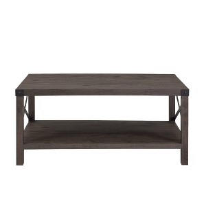 Sophie Rustic Industrial X Frame Coffee Table - Saracina Home - 1 of 4