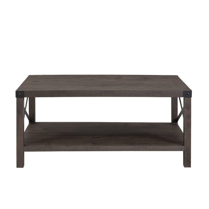 Sophie Rustic Industrial X Frame Coffee Table - Saracina Home, 1 of 20
