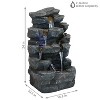 Sunnydaze 24"H Electric Polyresin Grotto Falls Outdoor Water Fountain with LED Lights - 3 of 4