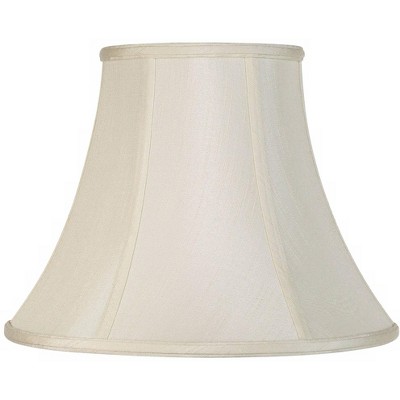 Imperial Shade Creme Medium Bell Lamp Shade 7" Top x 14" Bottom x 11" Slant x 10.5" High (Spider) Replacement with Harp and Finial