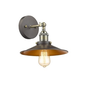 Chloe Lighting Butler Industrial-Style 1 Light Rubbed Bronze Wall Sconce 9"Wide - 1 of 4