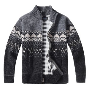 Gioberti Boy's Knitted Chenille Cardigan Sweater with Flannel Lining - 1 of 4