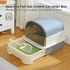 LunaLulinlk gray Large cat litter box with scoop, covered litter box - 2 of 4