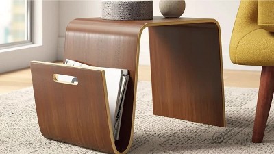 Brookside Walnut Rectangular Minimalist End Table
