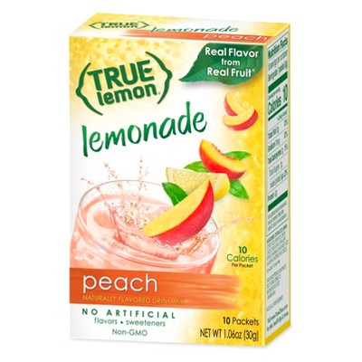 True Lemon Peach Lemonade Drink Mix - 10pk/1.06oz