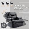360° Swivel and Rocking Manual Recliner Chair with LED Light Strip, Overstuffed Cushions and Wide Armrests for Home Theater, Living Room, Bedroom - 3 of 4