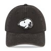 Collections Etc Fuzzy Snoopy Appliqué Adjustable Baseball Hat Gender Neutral Black - 3 of 4