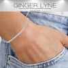 Paperclip Chain Half CZ Tennis Bracelet for Women Adjustable to 7.5" Sterling Silver Ginger Lyne Collection - 4 of 4