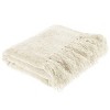 Hastings Home Oversized Chenille Throw Blanket - 70" x 60", Ivory - 3 of 4