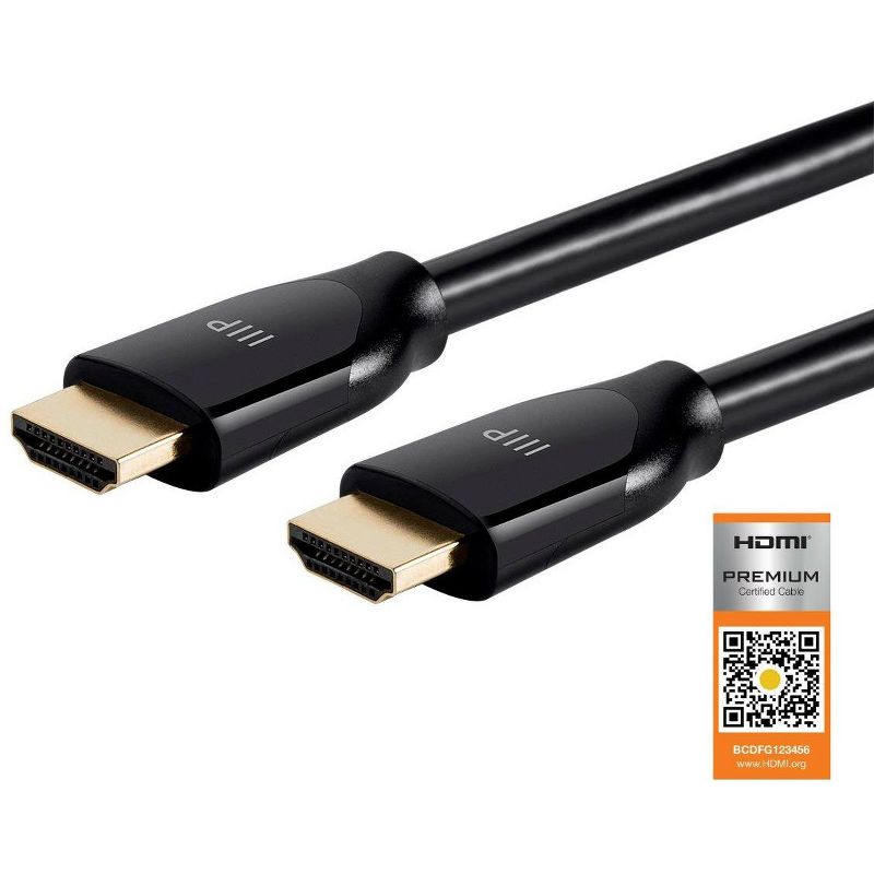 Monoprice HDMI Cable - 6 Feet - Black | Certified Premium, High Speed, 4K@60Hz, HDR, 18Gbps, 28AWG, YUV 4:4:4, Compatible with UHD TV and More, 2 of 5