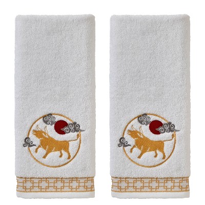 2pc Vern Yip Zodiac Hand Towel Set White - SKL Home