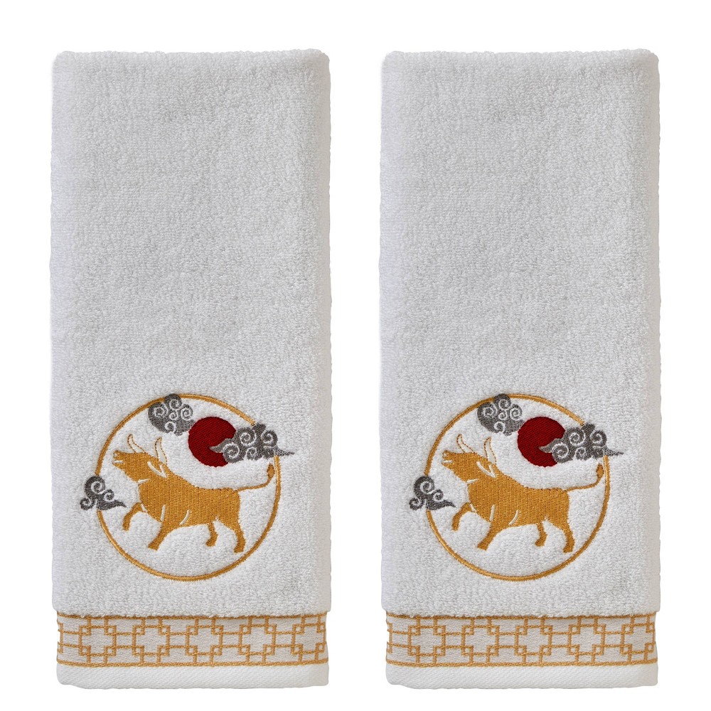 Photos - Towel 2pc Vern Yip Zodiac Ox Hand  Set White - SKL Home