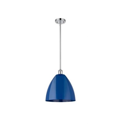 Plymouth Dome - 1 Light Stem Hung Pendant In Industrial Style-12.75 Inches Tall and 12 Inches Wide