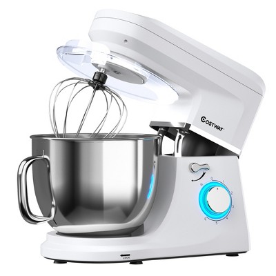 Costway 7.5 QT Tilt-Head Stand Mixer 6 Speed 660W with Dough Hook Beater White\Black\Red\Silver