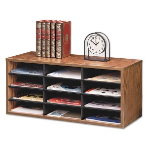 Fellowes Particle Board Desktop Sorter, Medium Oak, 29" x 11.88" x 12.94" - 1 of 3
