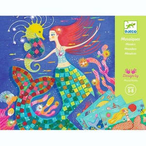DJECO The Mermaid's Song Sticker and Jewel Mosaic Craft Kit, Includes 4 Picture Boards, Ages 7-13 - 1 of 4