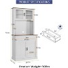 homfan 71" Tall Kitchen Hutch Storage Pantry with Microwave Stand, Freestanding Buffet with Shelves - 2 of 4