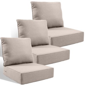 Buenhomino 3-Pack 6inch Thick 24" x 24" Deep Seat Cushion & Back Pillow with Removable Covers Outdoor - 1 of 4