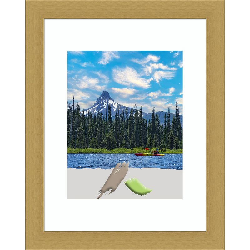 Amanti Art Grace Brushed Gold Narrow Picture Frame, 1 of 11