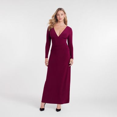 long sleeve plunging neckline dress Hayden Long Sleeve Plunge Mini Dress - Black