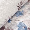 Sapphtopaz Comforter Set 6 Piece Bedding Set Watercolor Floral Print with Solid Color Back Reversible Cotton Quilt Set - 2 of 4