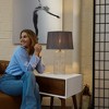 European Hotel-Style LED Table Lamp – Gold, Clear & Grey Glass, 110–120V Plug-In Bedside or Desk Light - 3 of 4