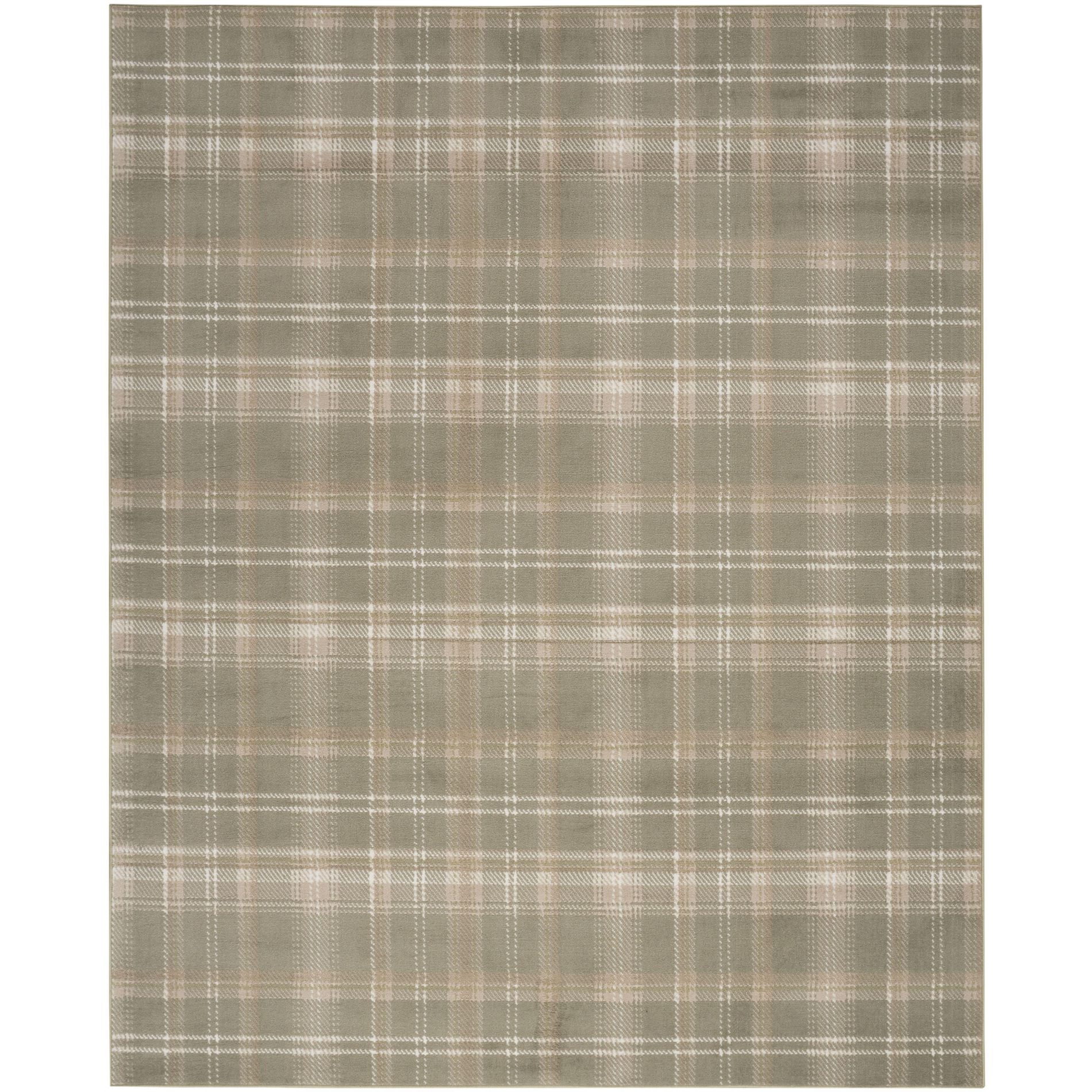 Nourison Grafix Contemporary Plaid Indoor Area Rug Olive 5'3" x 7'3"