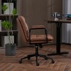 NicBex PU Leather Ergonomic Office Chair, 360° Swivel Home Office Desk Chair, Retro Mid Back Task Chair with Wheels and Padded Armrest, Computer Chair - 3 of 4
