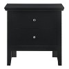 HomeStock Black Nightstand 24x24x16 with Two Spacious Drawers, Sleek Transitional Bedside Table for Modern Bedroom Organization - 4 of 4