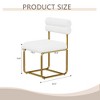 Kumasinova On-Trend Chic Dining Chairs Set of 2,Soft Teddy Fabric Accent Armless Chairs with Golden Iron Legs,250lbs Capacity,White - 3 of 4