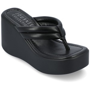Journee Collection Womens Shareene Slip On Platform Wedge Sandals - 1 of 4