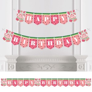 Big Dot of Happiness Sweet Watermelon - Birthday Party Bunting Banner - Party Decorations - Happy Birthday - 1 of 4