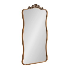 Kate & Laurel All Things Decor 24"X42" Arendahl Wavy Mirror Gold - 1 of 4