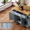 YOOCOZZ 54" Rustic Rolling Kitchen Island with Rubber Wood Drop Leaf, Large Storage Drawers and Cabinets - 4 of 4