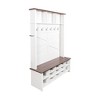CAVINAS Freestanding Coat Racks with 16 Open Compartments,Hall Tree with 6 Hooks,Entryway Furniture for Living Room,White - 4 of 4