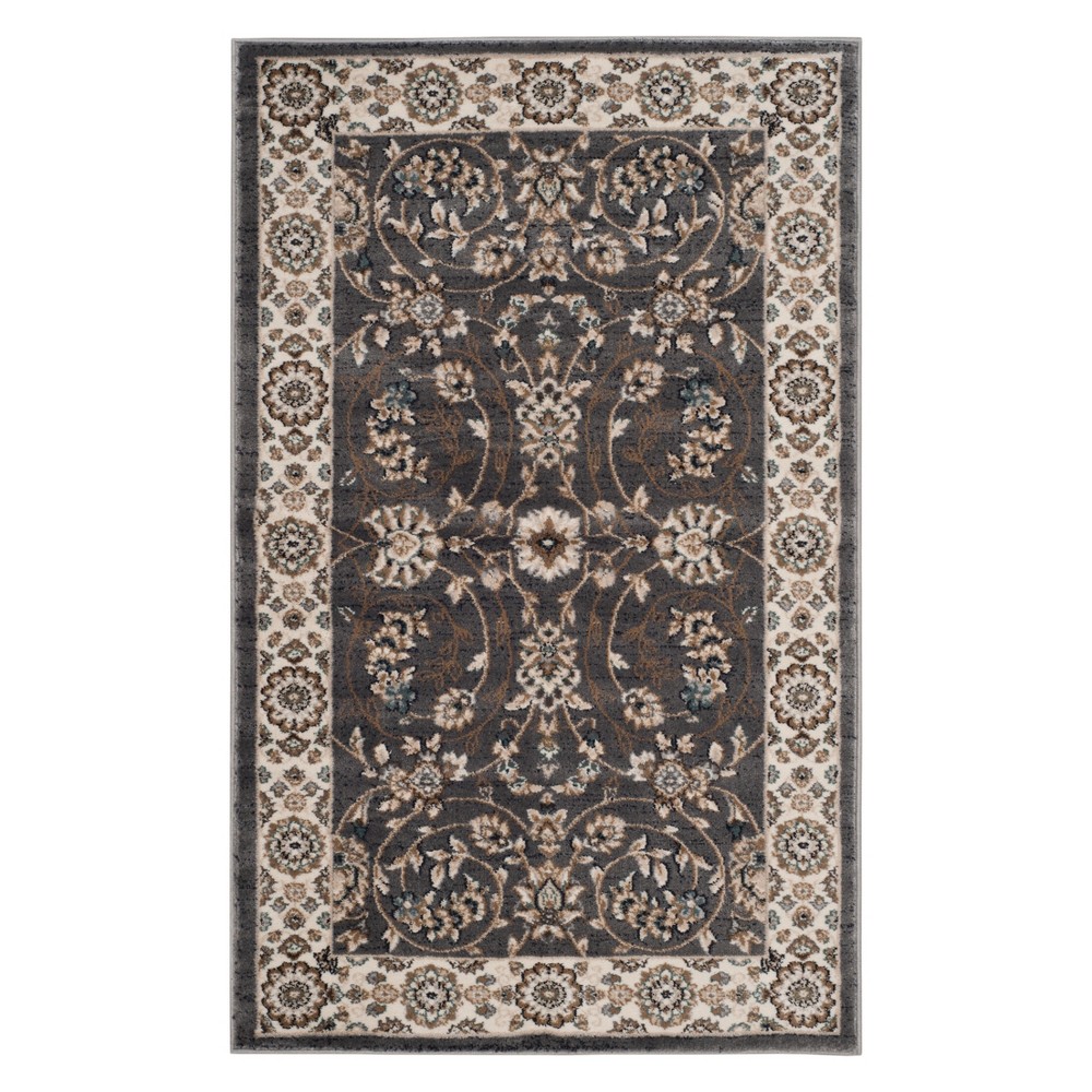 4'x6' Lupe Floral Accent Rug Gray/Cream - Safavieh