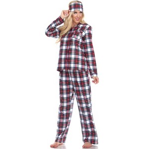 Women's Three-Piece Pajama Set - White Mark - 1 of 3