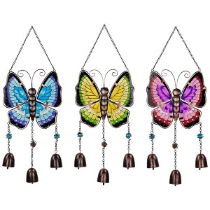 Northlight Metal Butterfly Outdoor Garden Suncatcher Windchimes - 21" - Set of 3 - 1 of 4