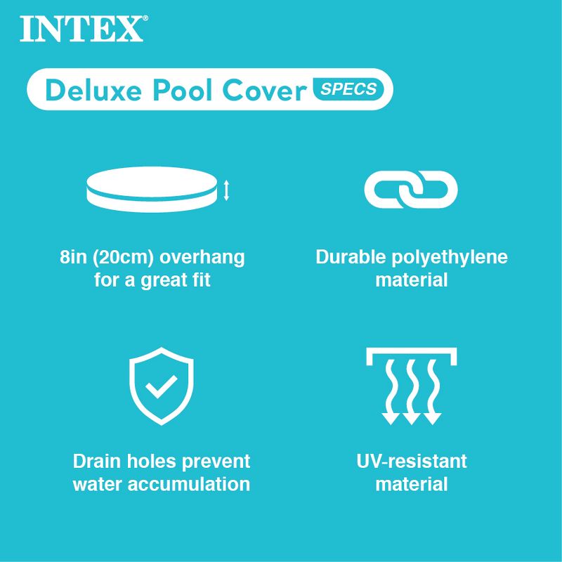 Intex 28041E UV Resistant Deluxe Debris Pool Cover for 18-Foot Intex Ultra Frame Round Above Ground Swimming Pools with Drain Holes, Gray, 3 of 7