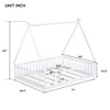 VASIP Twin Tent-Shaped Floor Bed with Guardrails and Support Slats, for Kids' Room ,Gray - 2 of 4