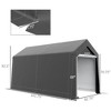 Galvanized 7' x 12' Outdoor Storage Tent, Heavy Duty and Waterproof Portable Shed for Bike, Motorcycle, Tools - 3 of 4