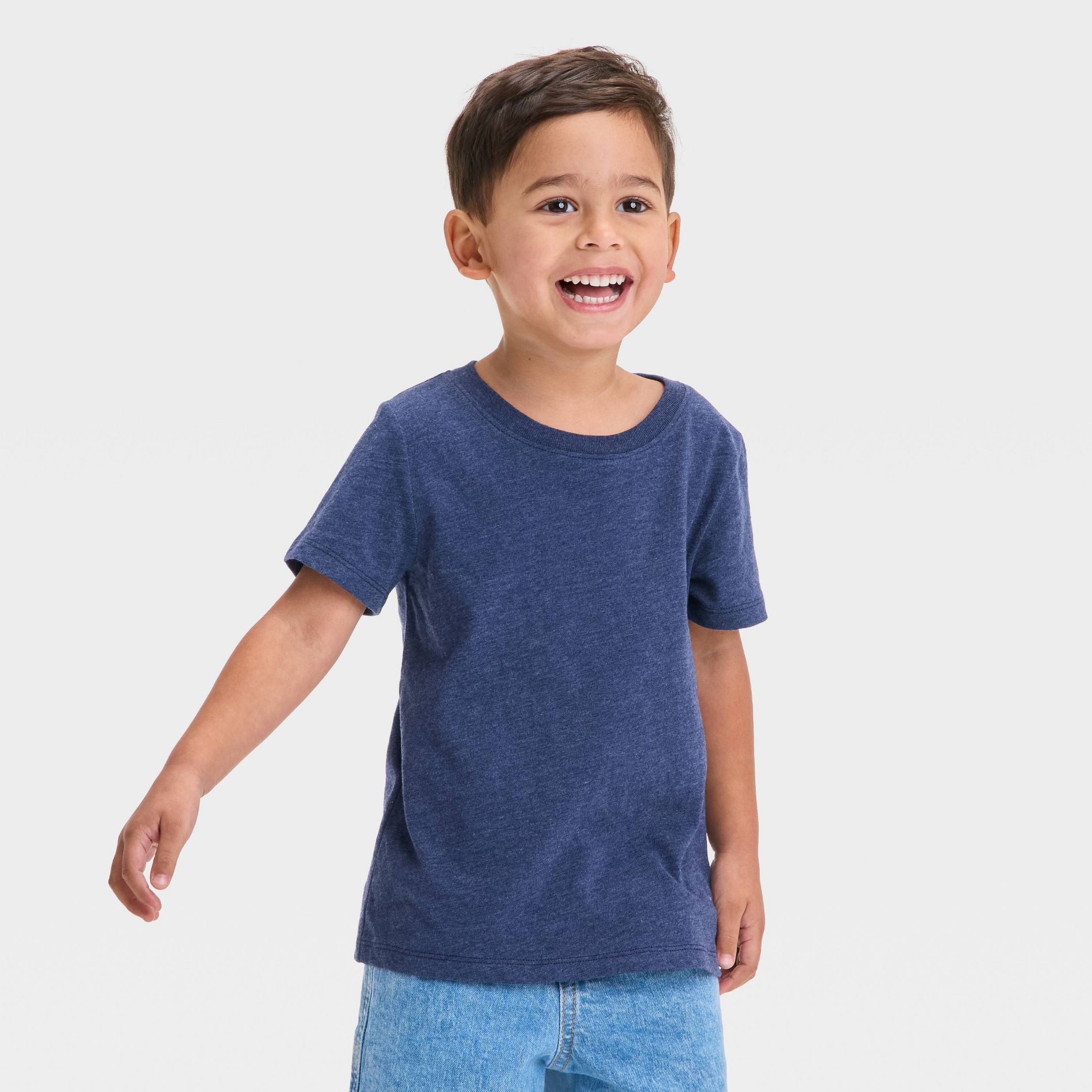 Toddler Boys' Short Sleeve Solid T-Shirt - Cat & Jack™ Navy Blue 4T