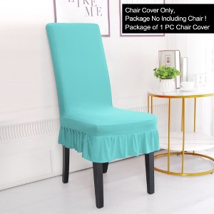 PiccoCasa Ruffled Skirt Spandex Stretch Washable Dining Chair Cover Set 1 Pc - 1 of 3