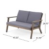 4-Piece All-Weather Wood Patio Conversation Set with Cushions, Outdoor Seating Furniture for Deck, Porch or Backyard - The Pop Home - 3 of 4