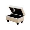 DOMETOUR Modern Storage Ottoman Faux Leather - Synthetic Leather Footstool White - 4 of 4