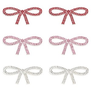 Unique Bargains Self-Adhesive Durable DIY Clothing Bow Rhinestone Stickers 6 Pcs - 1 of 4