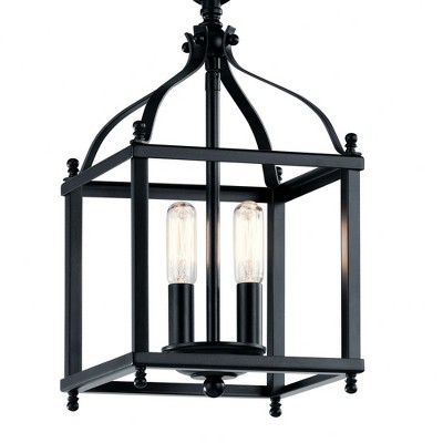 Larkin Black Glass and Bronze Mini Pendant Light